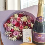 Floral Bouquet with Non alcoholic champagne