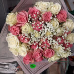 pink & white roses